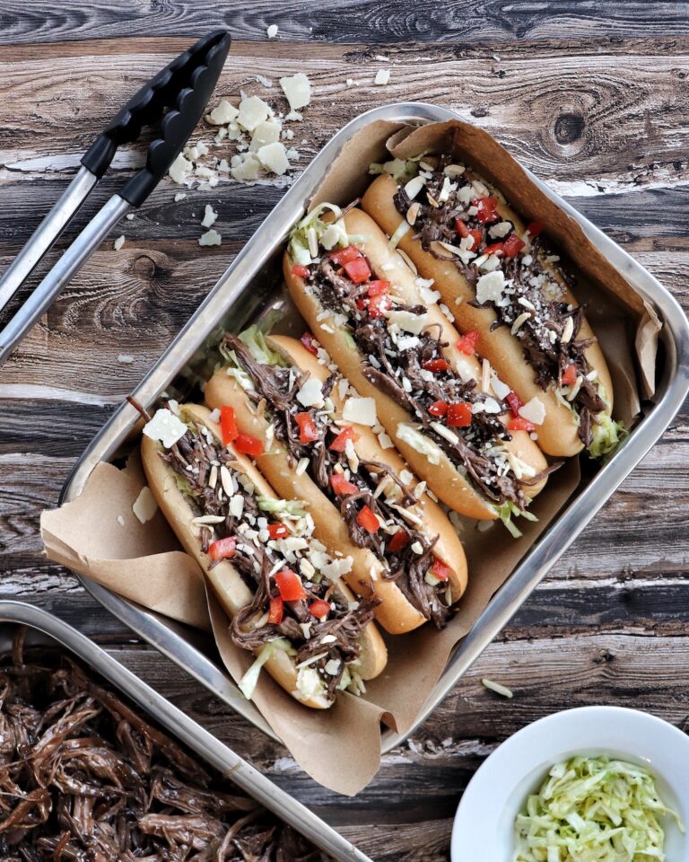 Pulled Sauerbraten Hot Dog