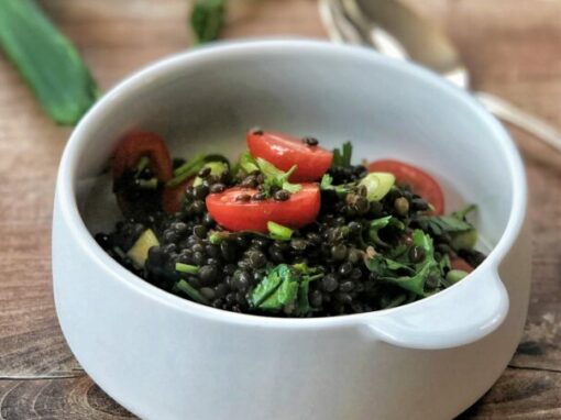 Belugalinsensalat mit Koriander