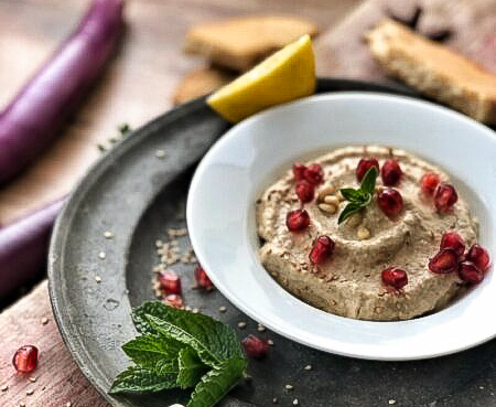 Baba Ganoush mit Frischkäse & Granatapfel