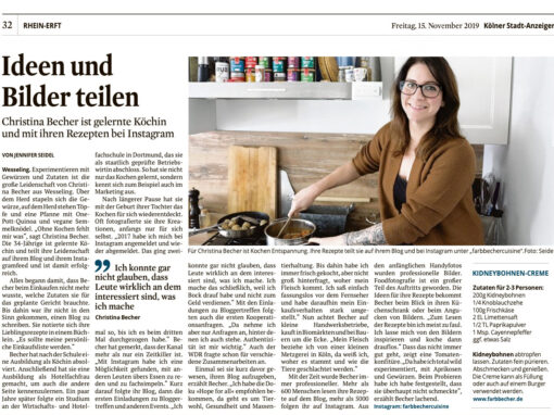 Kölner Stadtanzeiger: Mein Foodblog im Interview 2019