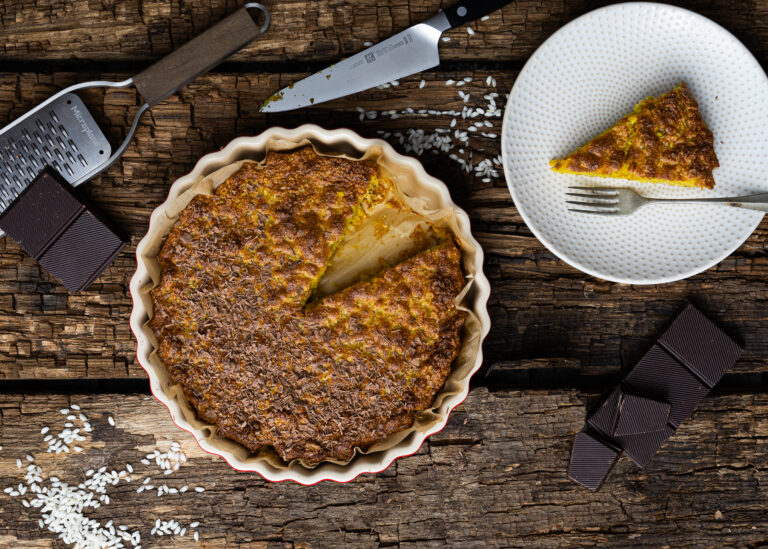 Reiskuchen – cremiges Rezept mit Milchreis, Vanille & Kurkuma