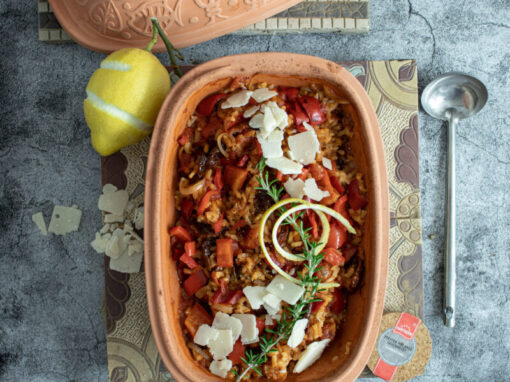 Rotes Risotto aus dem Römertopf