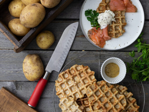 Kartoffel Waffeln mit Lachs