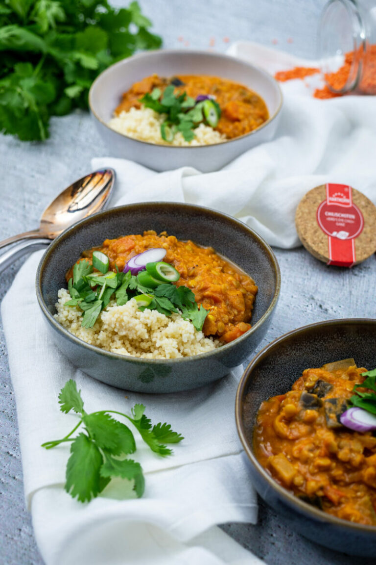 Linsen-Auberginen-Curry