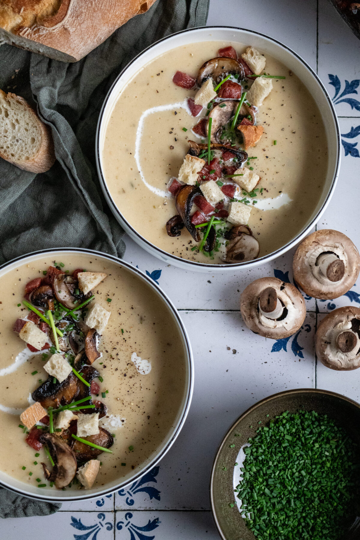 Französische Baguettesuppe
