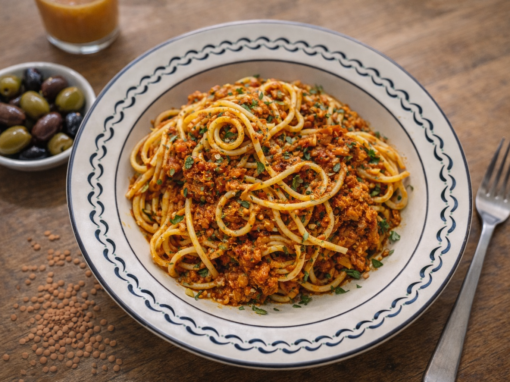 Vegane Linsenbolognese – einfach Rezept mit roten Linsen