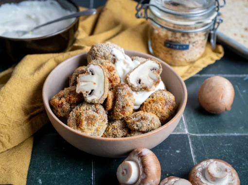 Panierte Champignons aus der Heißluftfritteuse – knusprig & schnell