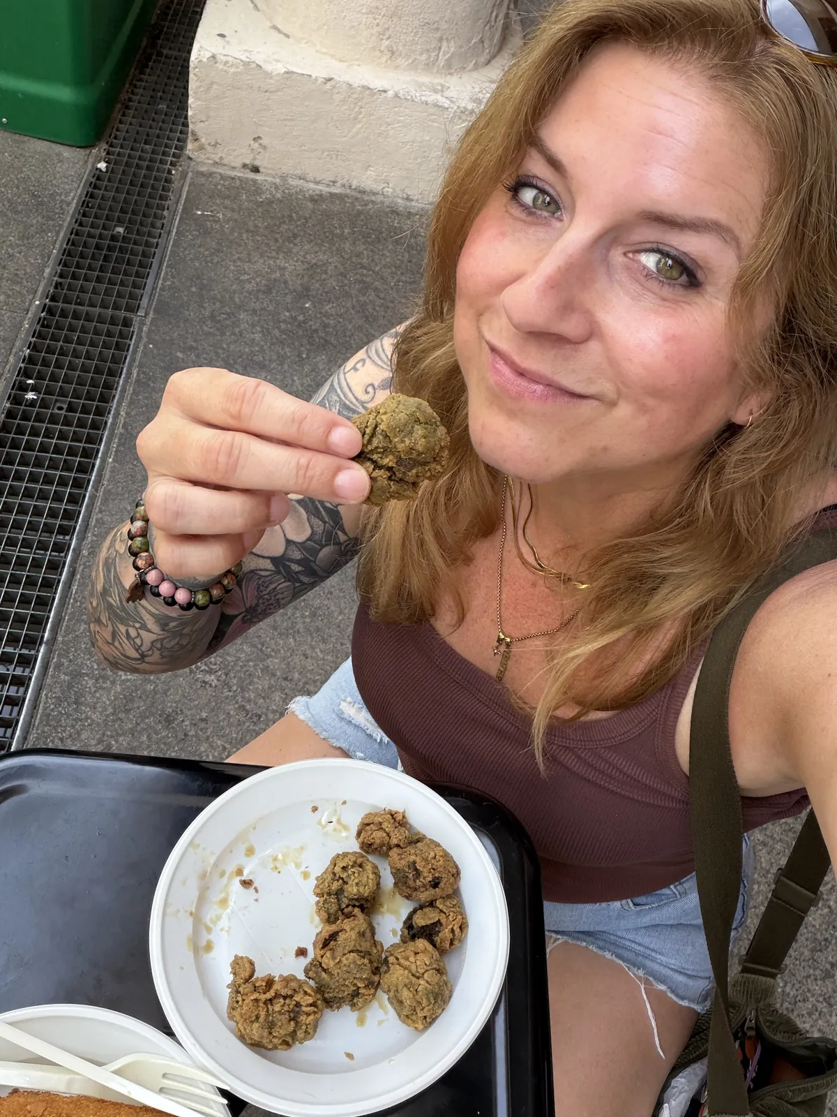 Christina mit einer Ortiguilla – sieht mutiger aus, als es war.